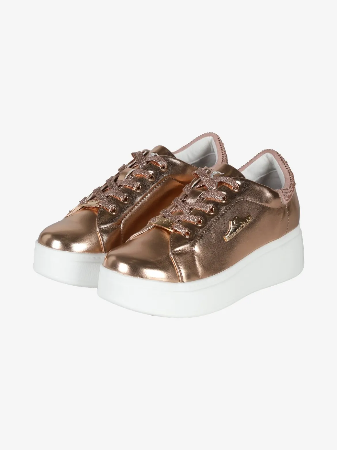 Nazareno Gabrielli Sneakers donna effetto metalizzato con zeppa