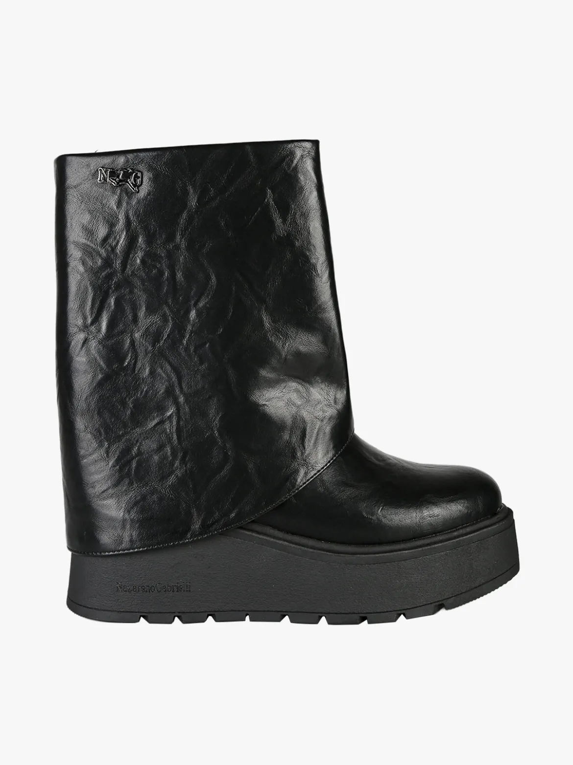 Nazareno Gabrielli Stivaletti donna con zeppa platform - nero
