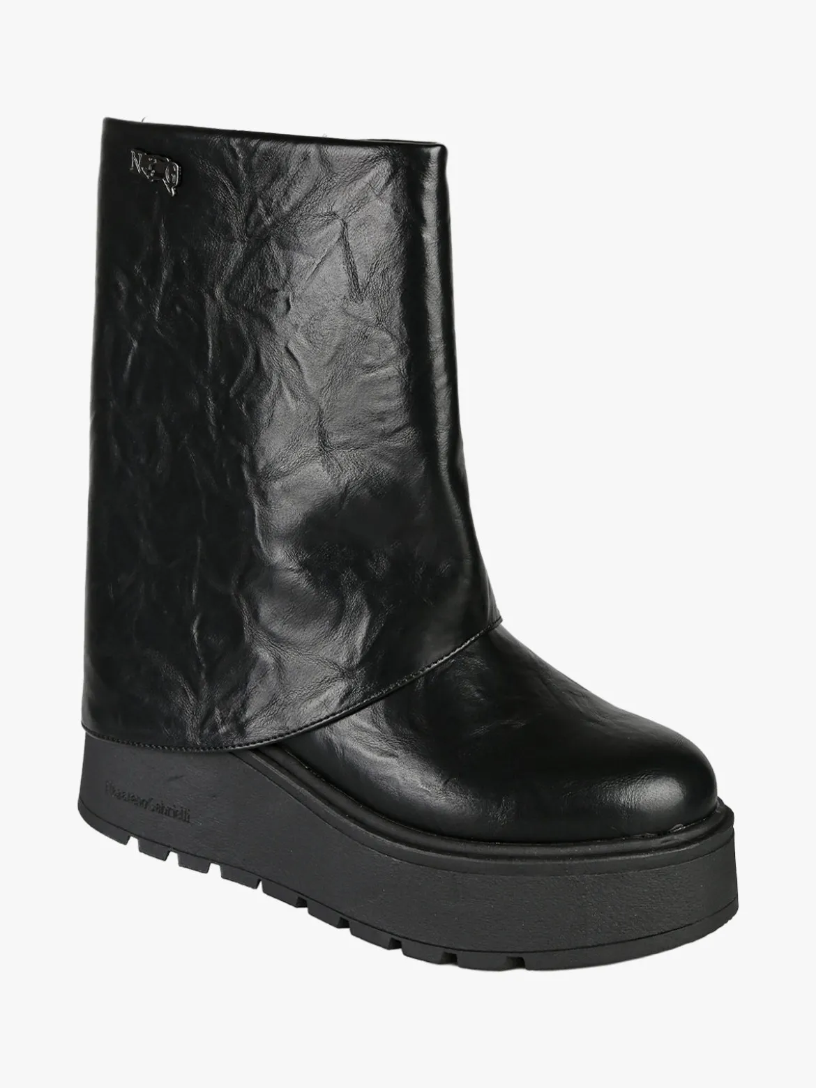 Nazareno Gabrielli Stivaletti donna con zeppa platform - nero