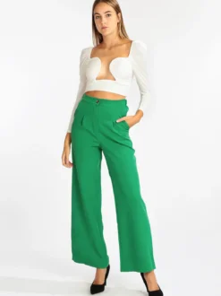 New Collection Pantaloni donna a gamba larga con tasche