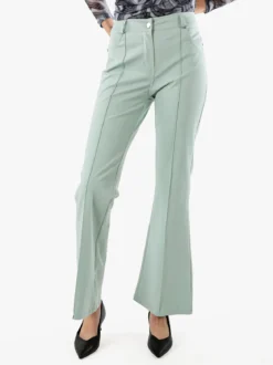 New Gj Pantaloni donna a zampa con cucitura centrale - acqua marina