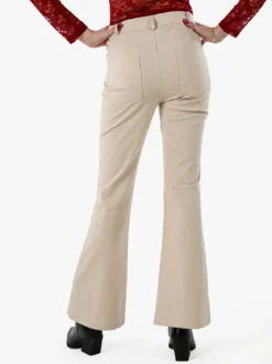 New Gj Pantaloni donna a zampa con cucitura centrale - beige