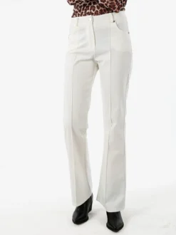 New Gj Pantaloni donna a zampa con cucitura centrale - bianco