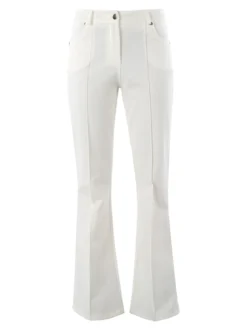New Gj Pantaloni donna a zampa con cucitura centrale - bianco
