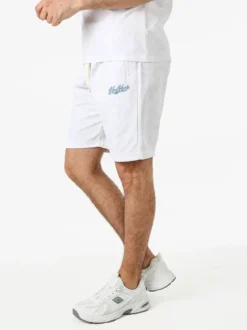 New Mentality Bermuda da uomo con coulisse e tasche frontali con zip - bianco
