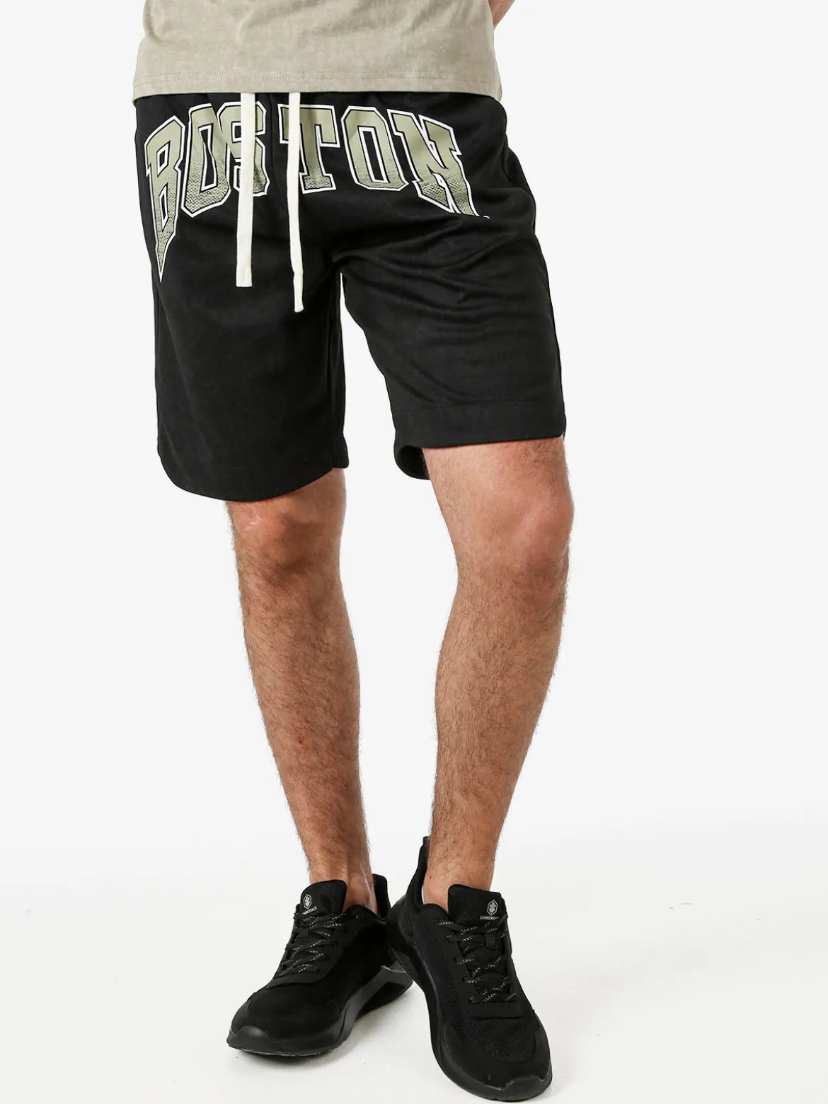 New Mentality Bermuda da uomo con coulisse - nero