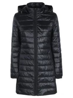 Non Solo Moda Giubbotto donna lungo modello 100grammi con cappuccio