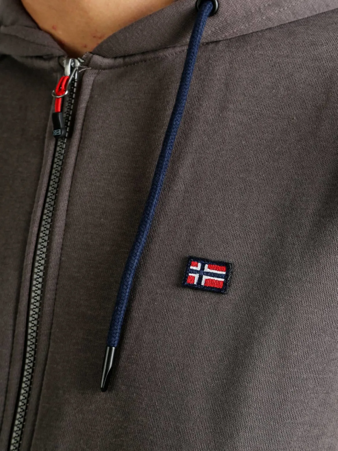 Norway Felpa da uomo con cappuccio e zip - taupe