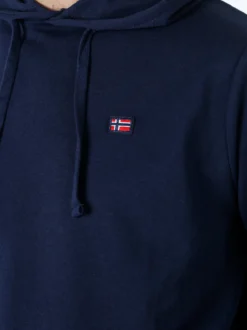 Norway Felpa da uomo con cappuccio in misto cotone - blu scuro