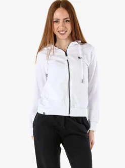 Norway Felpa donna full zip con cappuccio - bianco