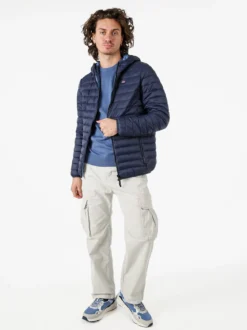 Norway Giubbino da uomo modello 100 grammi con cappuccio e zip - blu scuro