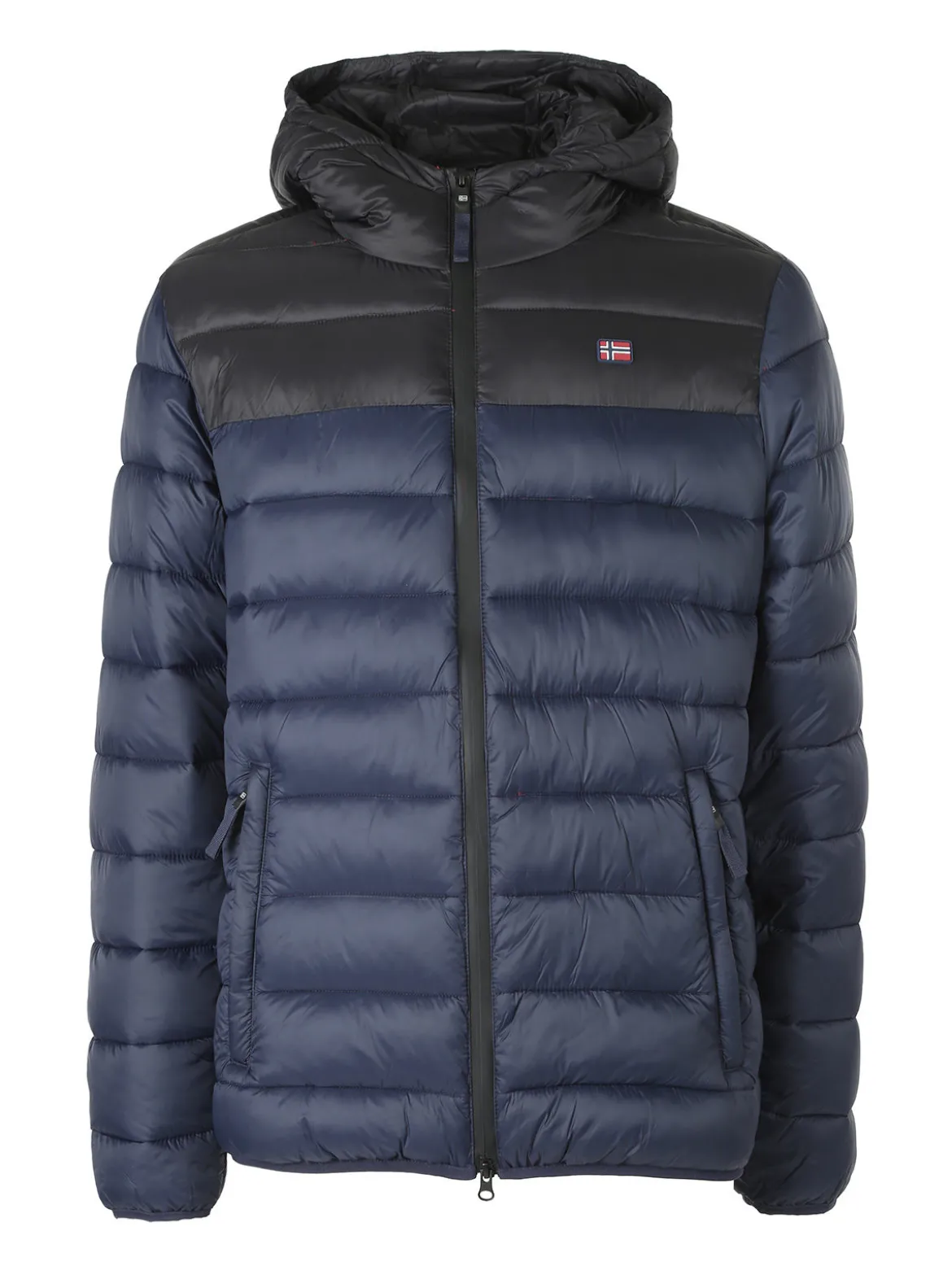 Norway Giubbotto imbottito da uomo con cappuccio e zip - blu scuro