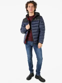 Norway Giubbotto imbottito da uomo con cappuccio e zip - blu scuro
