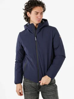 Norway Giubbotto impermeabile da uomo con cappuccio e zip - blu