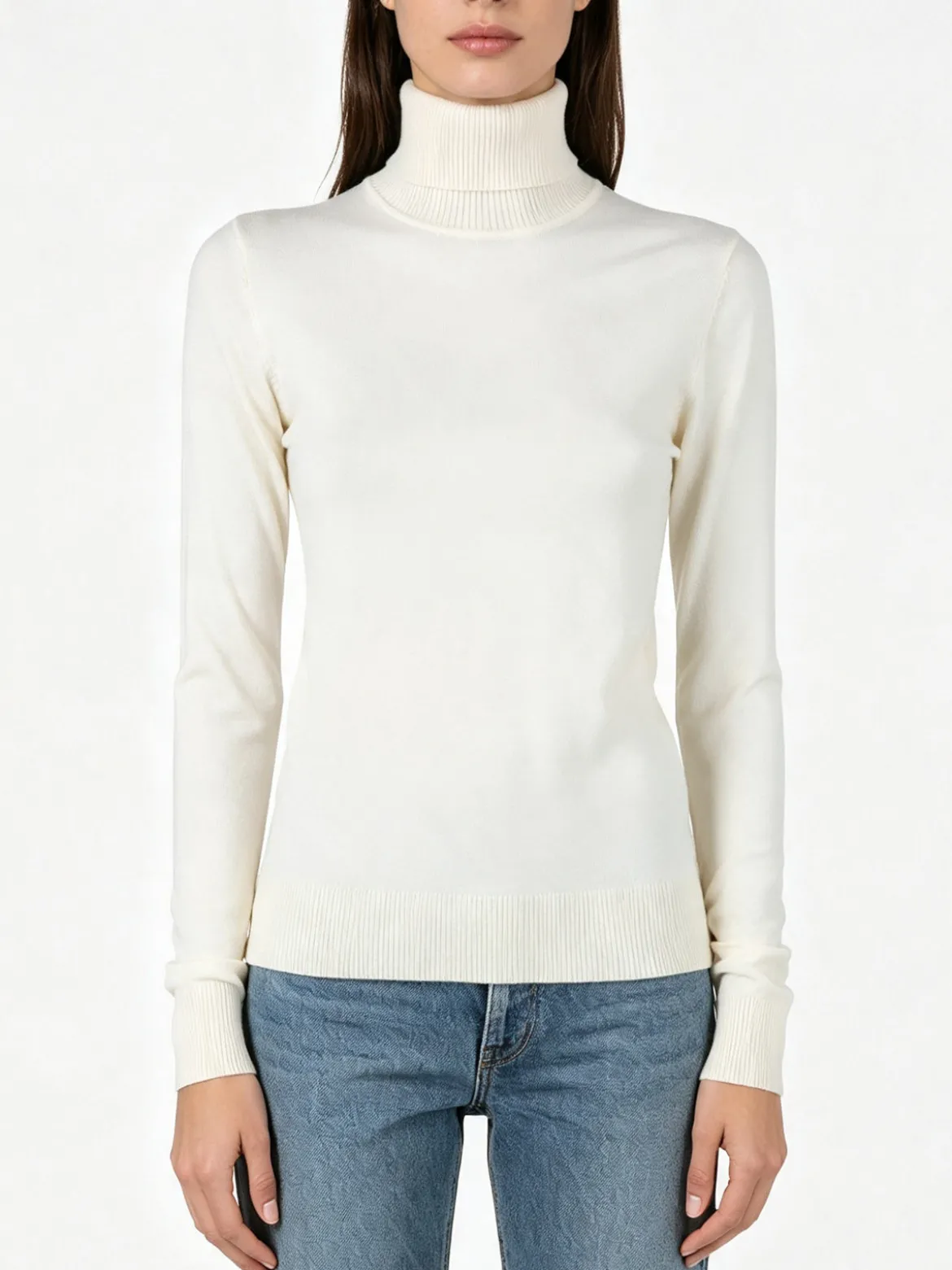 Norway Maglia dolcevita donna in tinta unita - panna