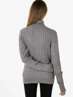 Norway Maglione dolcevita donna a trecce - grigio