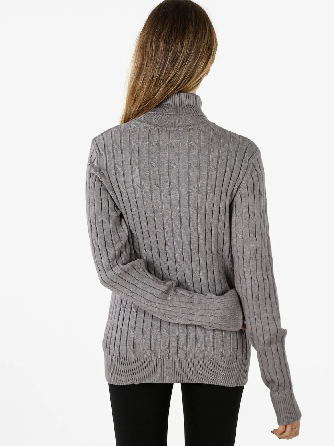 Norway Maglione dolcevita donna a trecce - grigio