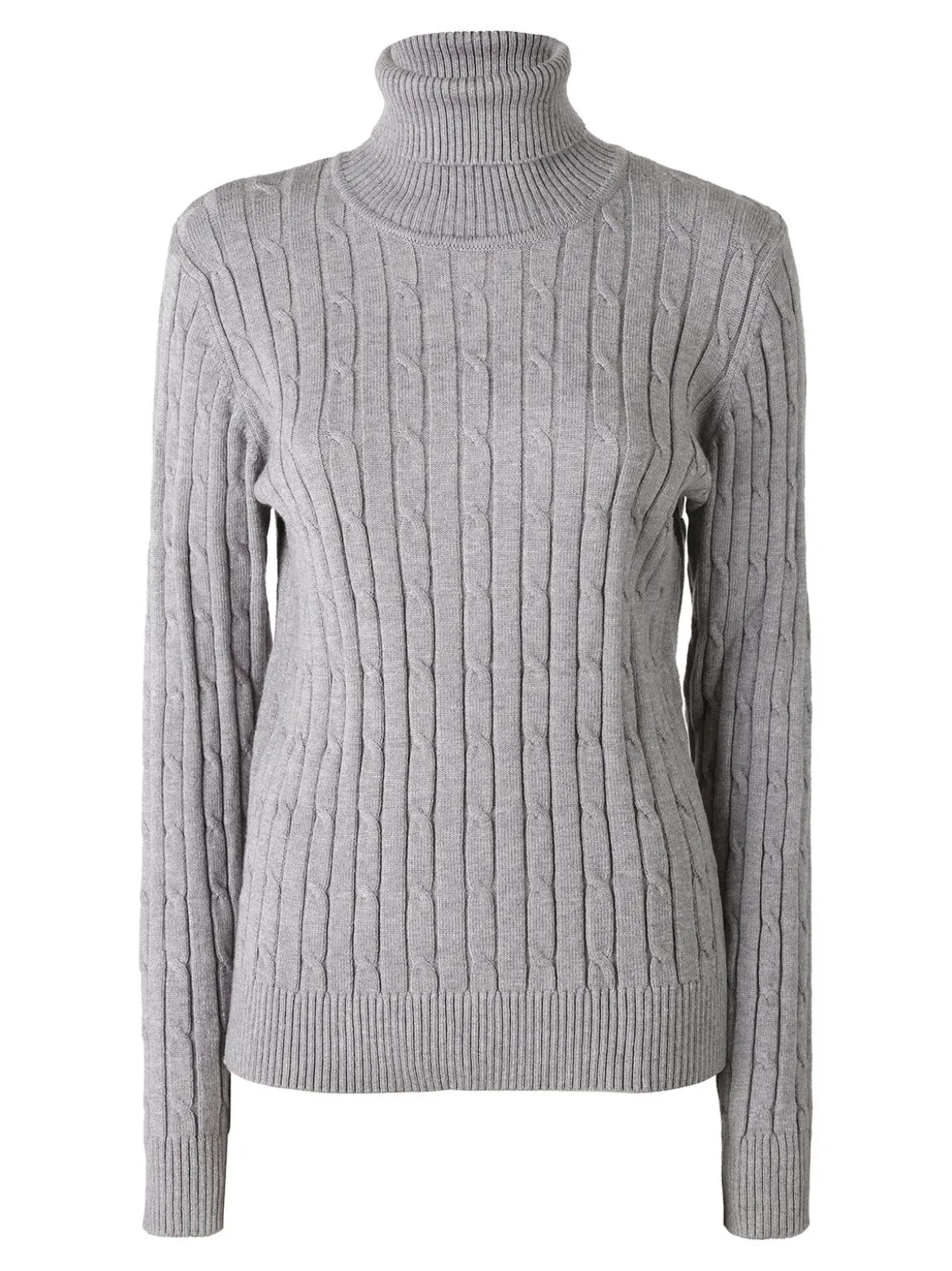 Norway Maglione dolcevita donna a trecce - grigio