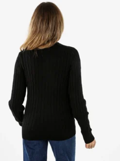 Norway Maglione dolcevita donna a trecce - nero