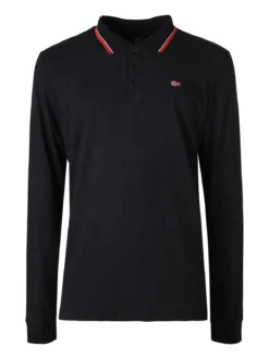 Norway Polo da uomo a maniche lunghe in cotone - nero