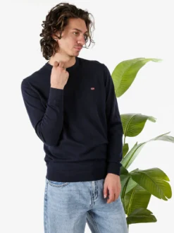 Norway Pullover da uomo in cotone con logo - blu scuro