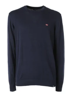Norway Pullover da uomo in cotone con logo - blu scuro