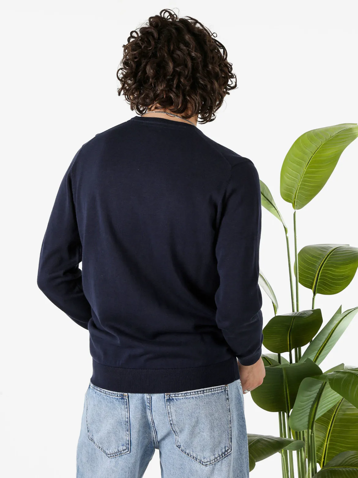 Norway Pullover da uomo in cotone con logo - blu scuro