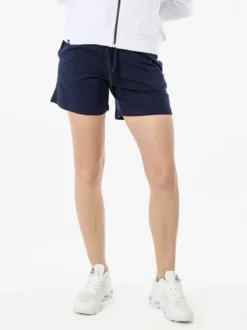 Norway Shorts donna sportivi in cotone con coulisse e logo - blu scuro