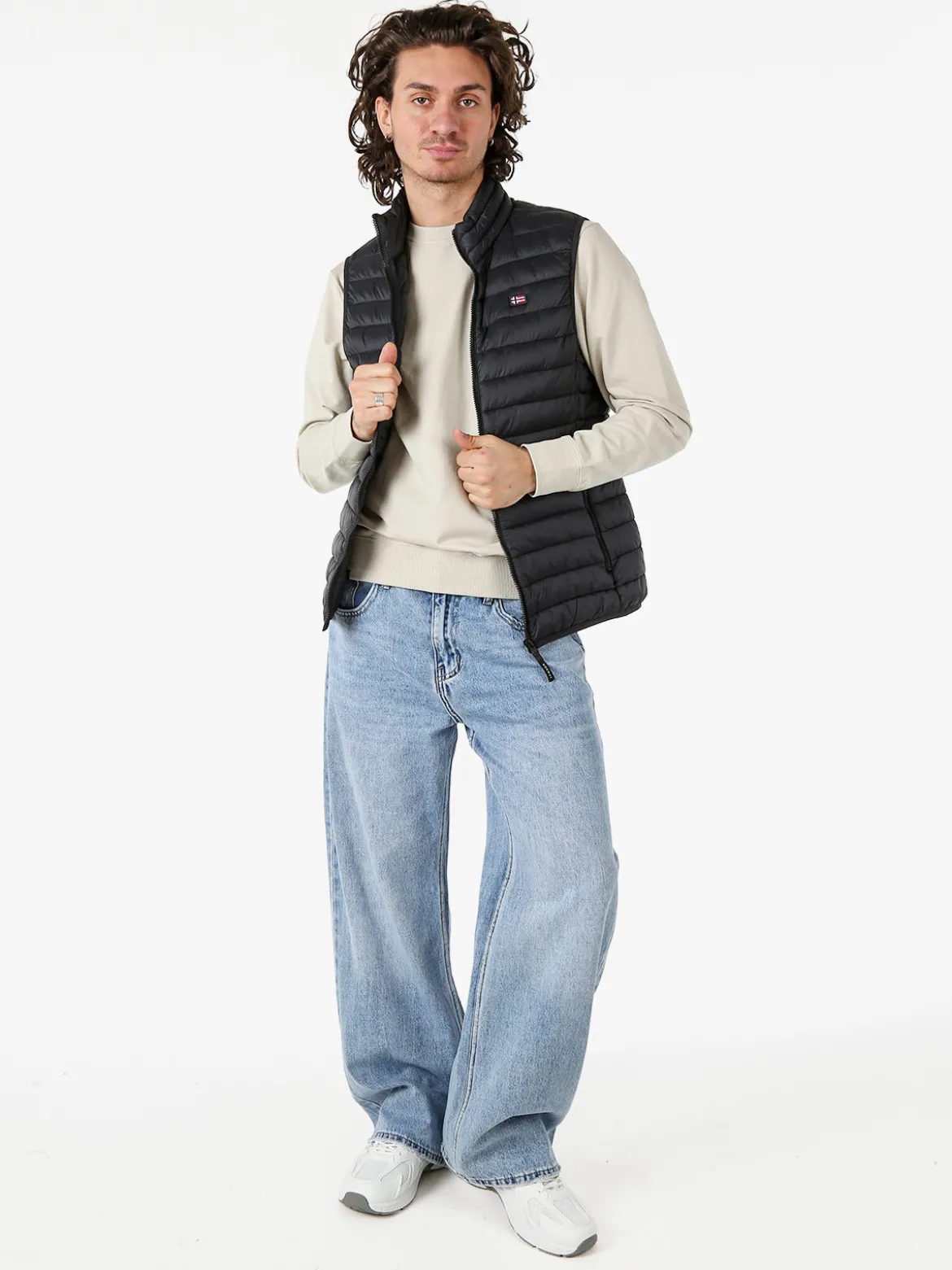 Norway Smanicato imbottito da uomo con zip - nero