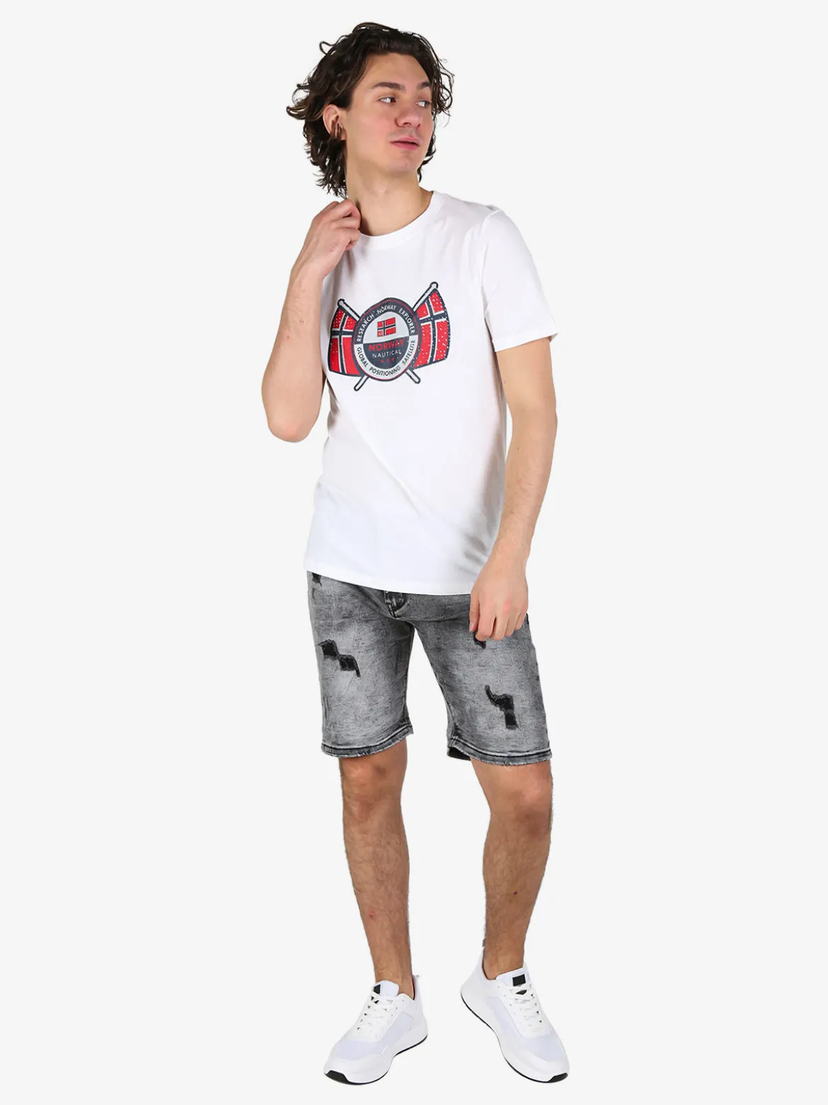Norway T-shirt da uomo in cotone con stampa