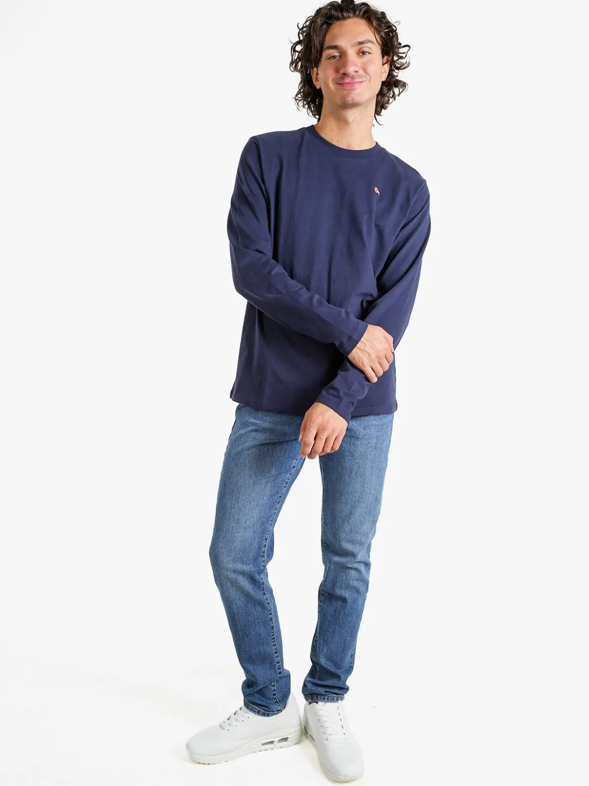 Norway T-shirt maniche lunghe da uomo in cotone - blu scuro