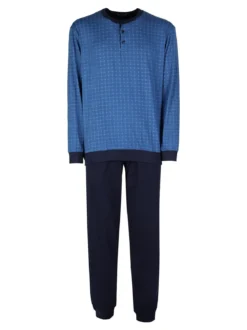 Nottingham Pigiama lungo da uomo in cotone jersey