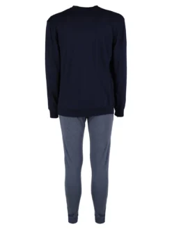 Nottingham Pigiama lungo da uomo in misto cotone jersey