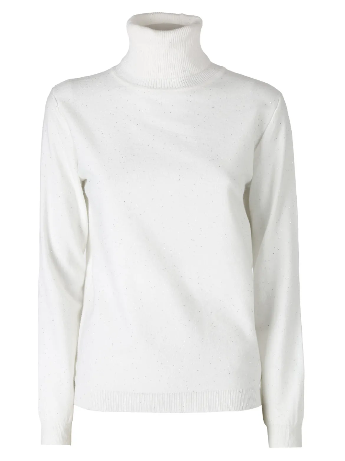 Nova Pullover dolcevita donna con paillettes - bianco