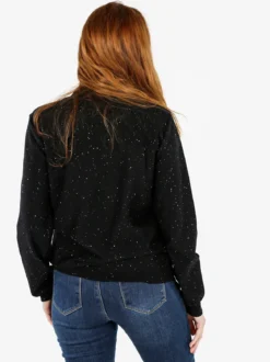 Nova Pullover dolcevita donna con paillettes - nero