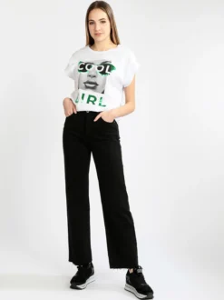 Ootd T-shirt donna oversize con stampa