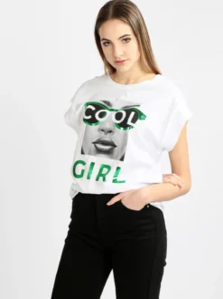 Ootd T-shirt donna oversize con stampa