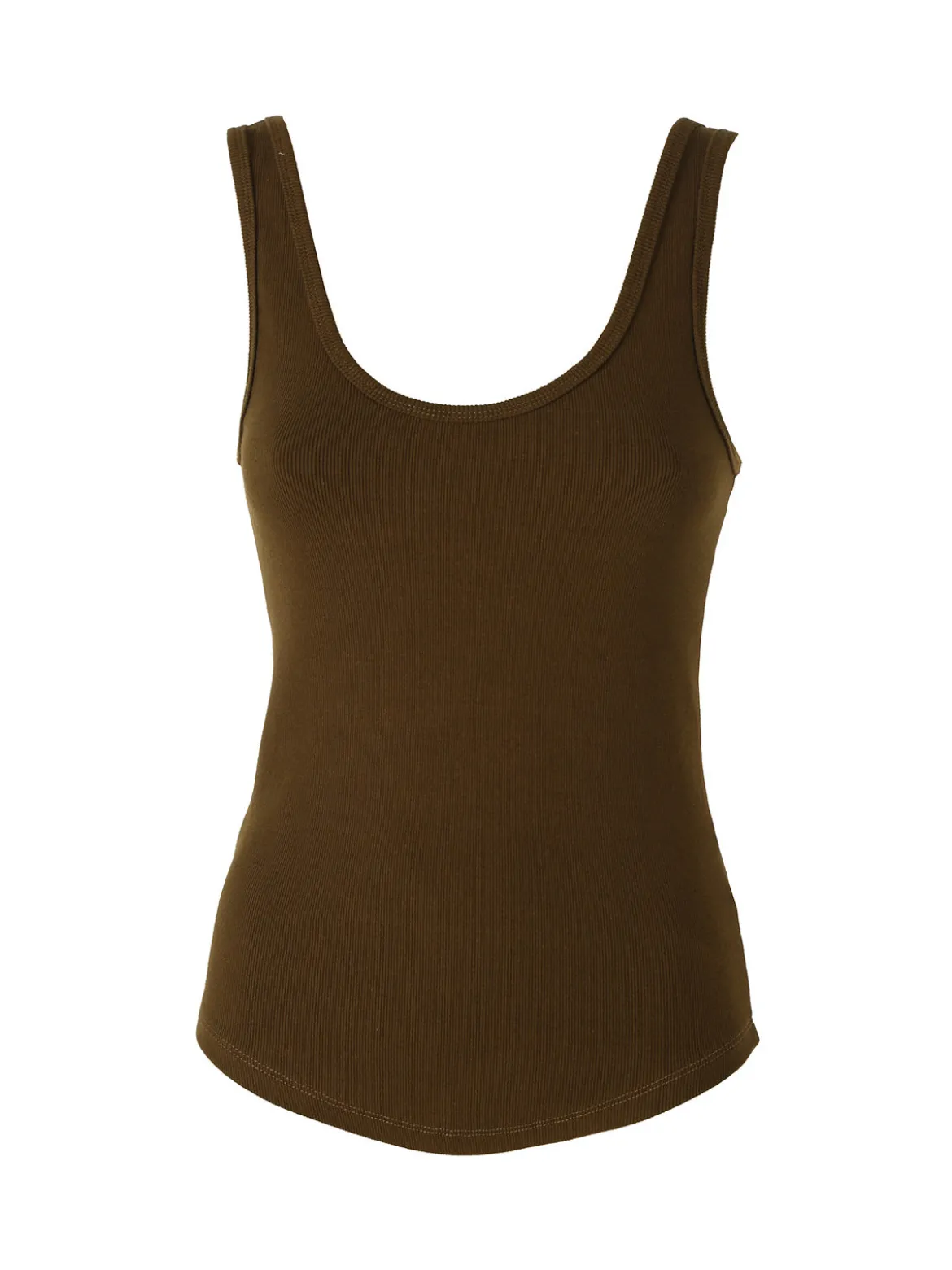 Peafowl Top da donna in cotone elasticizzato a costine - tabacco