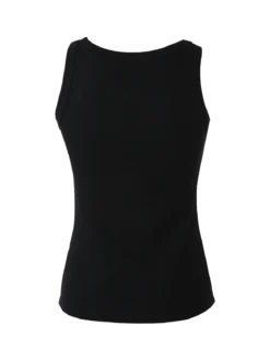 Peafowl Top girocollo da donna a costine - nero