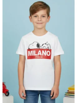 Peanuts T-shirt da bambino in cotone con stampa - bianco