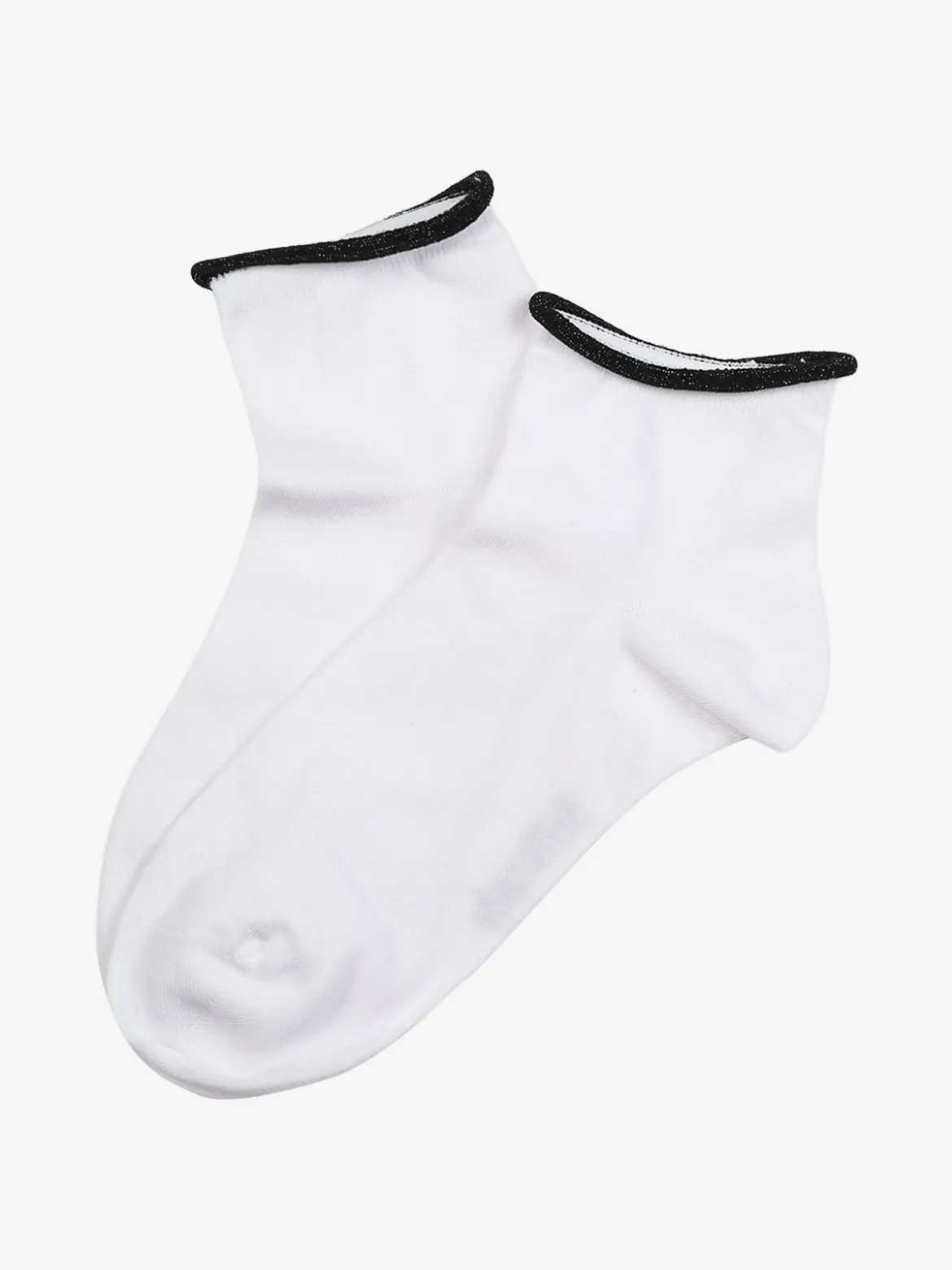 Pierre Cardin Calze corte da donna in cotone con bordo in lurex - bianco