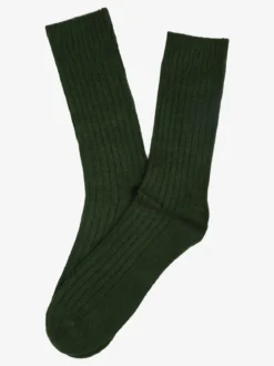 Pierre Cardin Calze corte da uomo in misto lana e cashmere a coste - verde