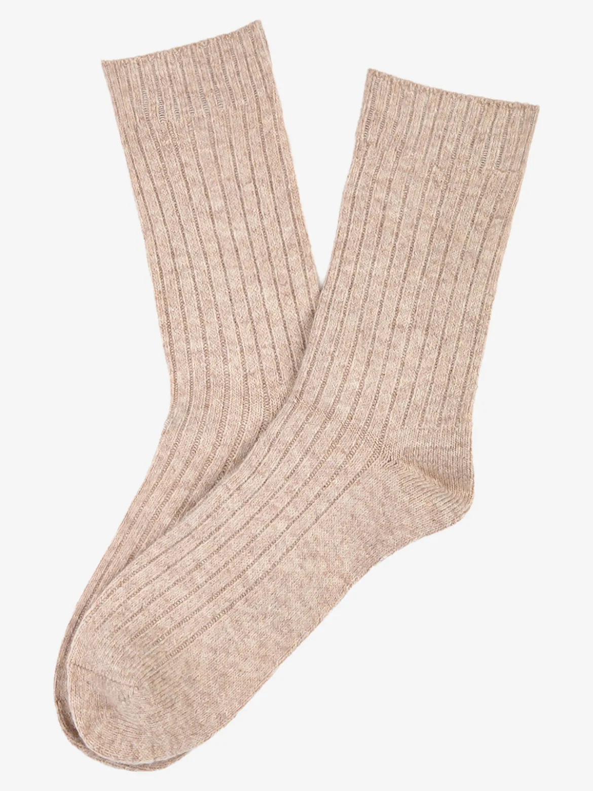 Pierre Cardin Calze corte donna in misto lana e cashmere a costine - beige
