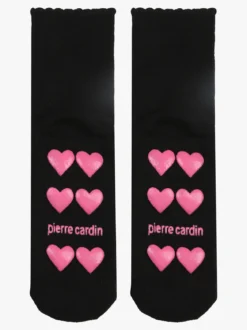 Pierre Cardin Calze da donna con antiscivolo a cuori - nero