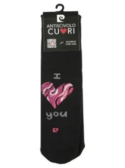 Pierre Cardin Calze da donna con antiscivolo a cuori - nero