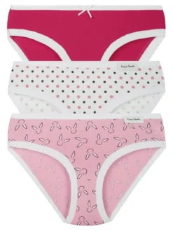Pierre Cardin Tris di slip da bambina in cotone