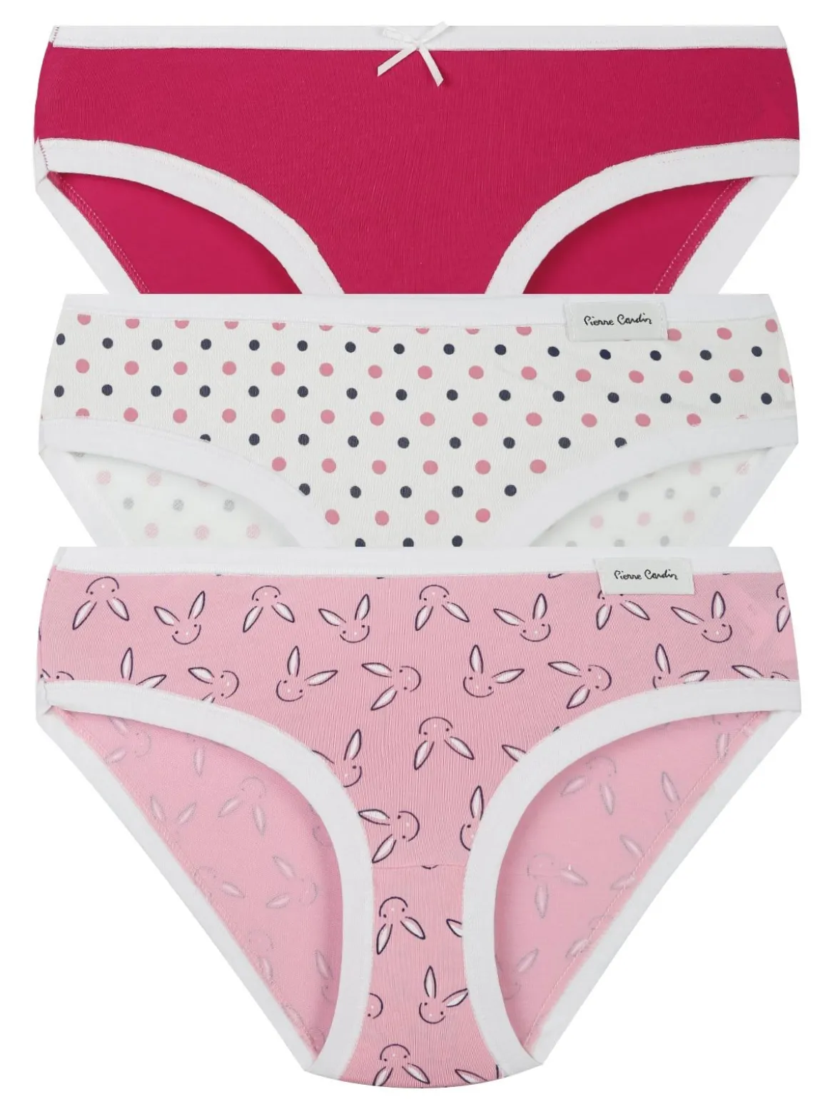 Pierre Cardin Tris di slip da bambina in cotone