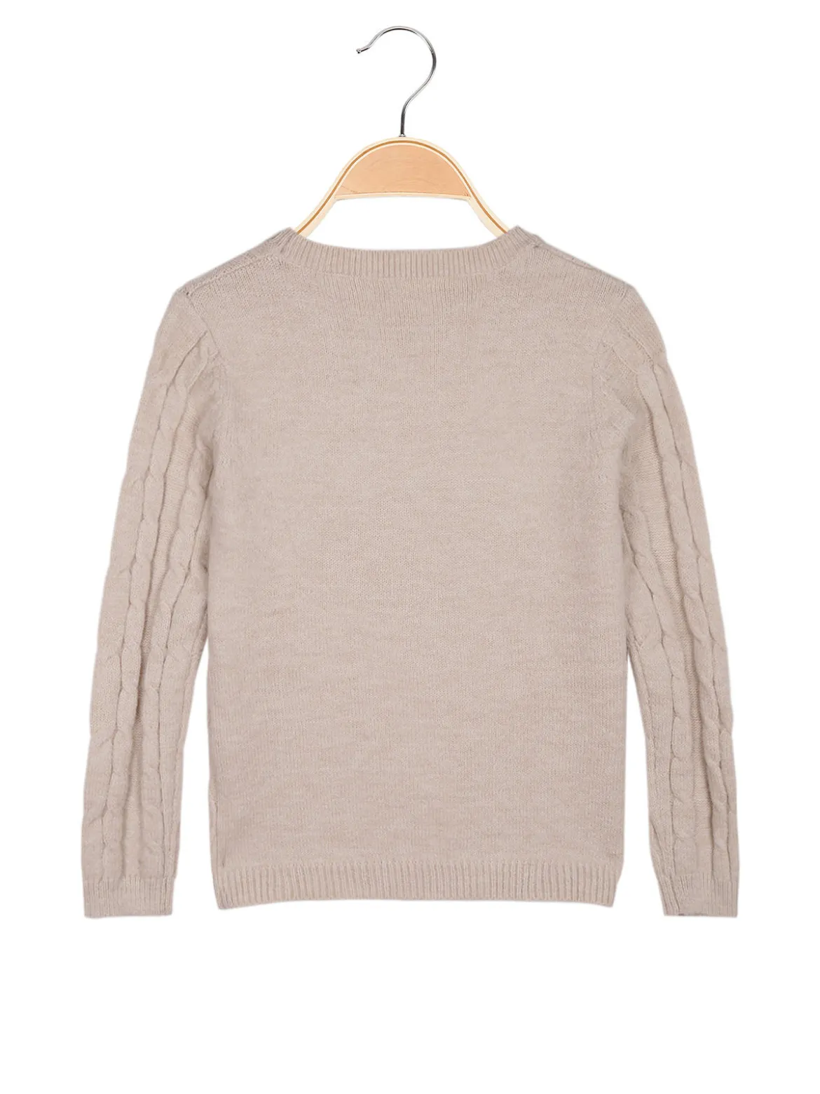 Pink Baby Maglione a treccia da bambina con sciarpa
