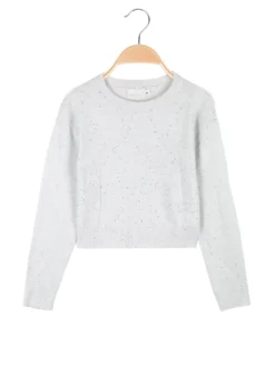 Pink Baby Maglione crop da bambina con paillettes
