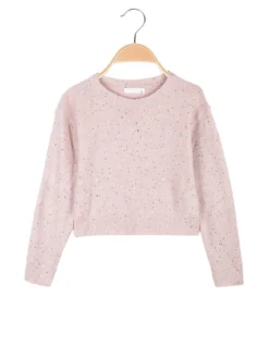 Pink Baby Maglione crop da bambina con paillettes
